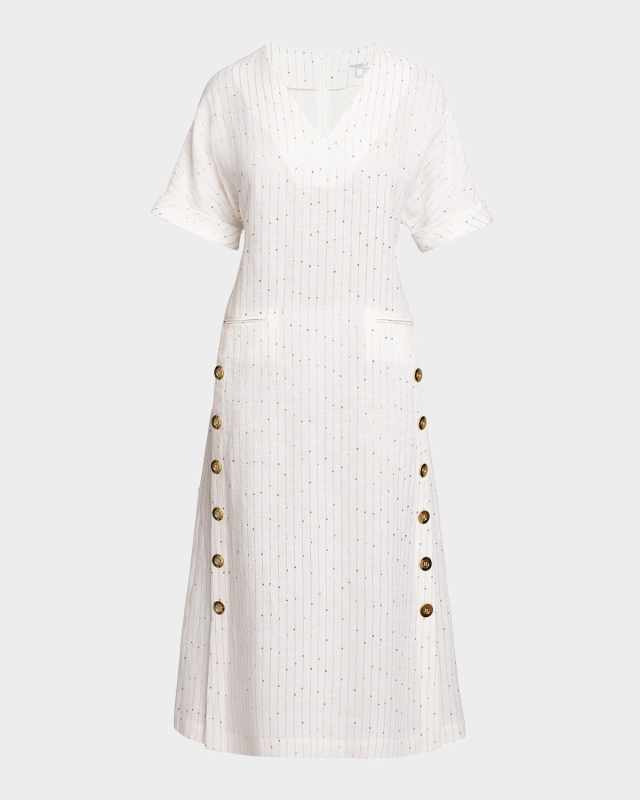 Serafina Sequin-Embroidered Midi Dress